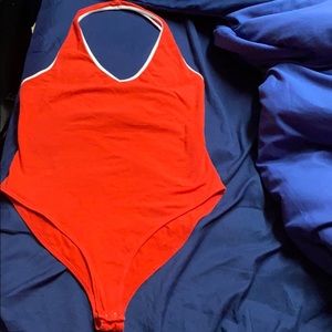 Red body suit